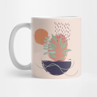 Abstract shapes and leaves digital design Mug